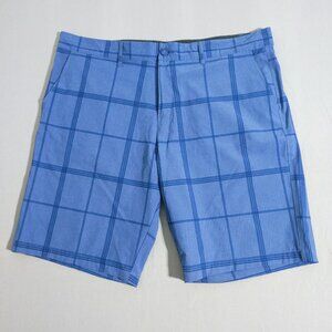 Op Opflex Golf/ Summer shorts men's size 42 blue colour tartan 4-way stretch